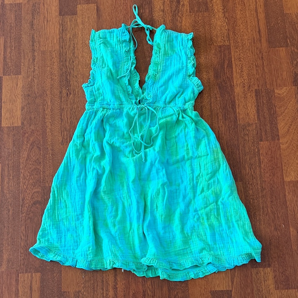 NWT Stark X Lightweight Aqua Tie-Back Summer Dress XS